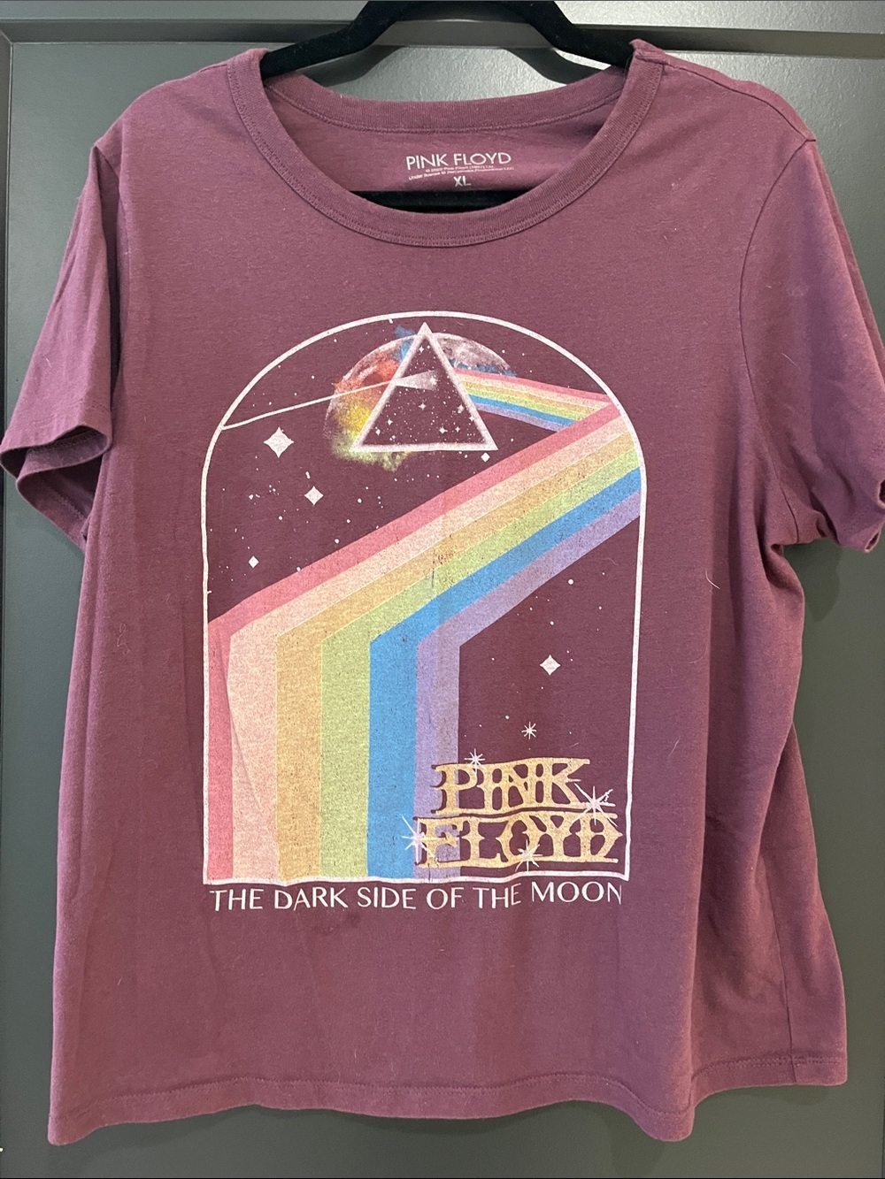 Pink Floyd Burgundy Short-Sleeve Prism Graphic Tee